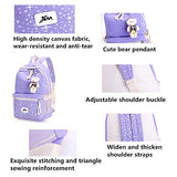 Fanci 3Pcs Stars Prints Canvas Elementary School Rucksack Backpack Set for Girls Women Casual