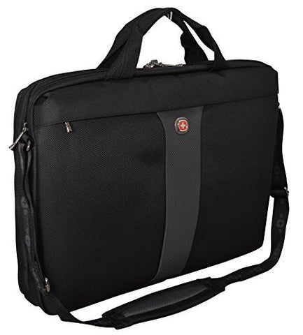 Wenger SwissGear Legacy 17" Double Slimcase Computer Laptop Bag/ Business Briefcase-Black/Grey