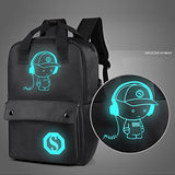 Teen Boy Girl Laptop Backpack W/ Usb Charging Port, Unisex Luminous Lightweight Waterproof