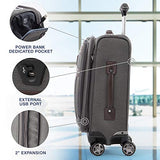 Travelpro Luggage Platinum Elite 20" Carry-on Intl Expandable Spinner w/USB Port, Vintage Grey