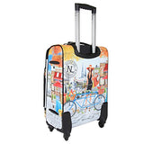 Nicole Lee Women'S 20" 4 Wheels Expandable Carry-On Luggage Paris City Print, Bicycle