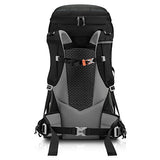 Gonex 55L Hiking Backpack Outdoor Trekking Camping Backpack Rain Cover Included Black