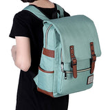 Kenox Vintage Laptop Backpack College Backpack School Bag Fits 15-Inch Laptop (Green1)