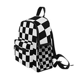 GIOVANIOR Black White Checked Travel School Backpack for Boys Girls Kids