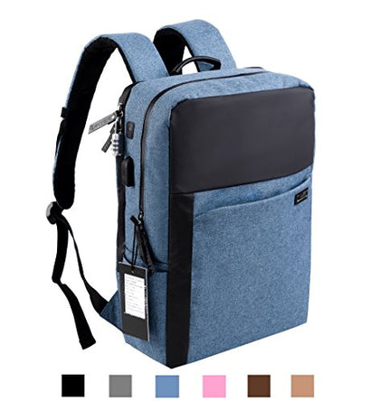 AsCrown YUANYE Business Water Repellent Nylon Laptop Backpack with USB Charging Port and Lock