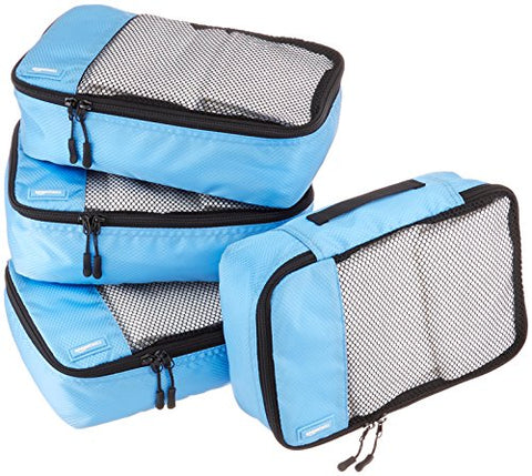 Amazonbasics Small  Packing Cubes - 4 Piece Set, Sky Blue
