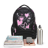 Hynes Eagle Sweetheart Pattern Kids Backpack Black
