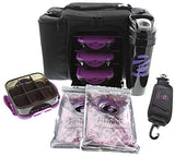 6 Pack Fitness Insulated Meal Prep Bag, Innovator 300 Black/Neon Purple (3 Meal) w/Bonus ZogoSportz Cyclone Shaker