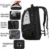 Large Laptop Backpack,Durable Computer Travel Back Pack With Waterproof Rain Cover & Usb Charging