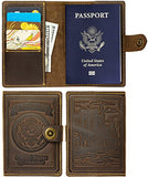 Villini - Leather RFID Blocking US Passport Holder Cover ID Card Wallet - Travel Case (Brown