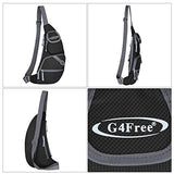 G4Free Black Sling Bag Chest Crossbody Bag Lightweight Sling Backpack One Strap Shoulder Backpack
