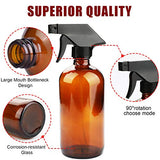 Glass Spray Bottles with Labels, AQwzh Clear Empty Refillable Container with Durable Black Trigger Sprayer w/Mist and Stream Settings for Mixing Essential Oils, Homemade Cleaning Products ect. (clear)