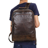 Berchirly Vintage Laptop Backpack Travel Shoulder Bag Genuine Leather Daypack