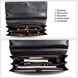 BOSTANTEN Leather Briefcase 16"Laptop Business Vintage Slim Messenger Crocodile Bags for Men &