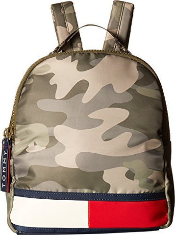 Tommy Hilfiger Women's Nori Flag Camo Nylon Backpack Green One Size