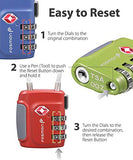 Fosmon TSA Approved Cable Luggage Locks (4 Pack) - Black, Green, Red and Blue