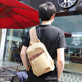 Sling Bag, AUGUR Chest Shoulder Backpack, Casual Canvas Cross Body Backpack for Men Women Travel