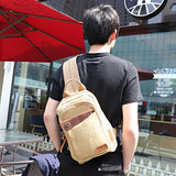 Sling Bag, AUGUR Chest Shoulder Backpack, Casual Canvas Cross Body Backpack for Men Women Travel