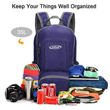 G4Free Lightweight Backpack 35L Water Resistant Travel Hiking Daypack Handy Packable Backpack for