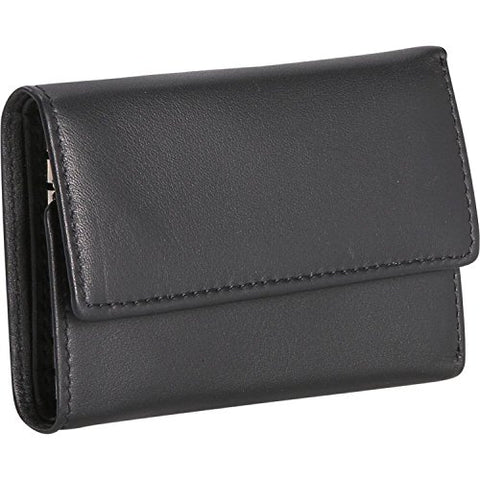Royce Leather Trifold Key Case Organizer Wallet In Leather, Black