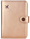 Zoppen Rfid Blocking Travel Passport Holder Cover Slim Id Card Case (#26 Rose Gold)