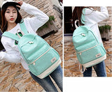 Eaglebeky Casual Lightweight Canvas 3-Piece Dots Laptop Bag/Shoulder Bag/Backpack (Green)