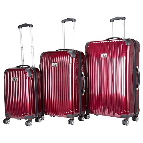 Chariot Paola 3-Piece Hardside Expandable Lightweight Spinner, Wine