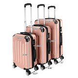 Ochine 3 Piece Set Suitcase Spinner Luggage Sets ABS Trolley Case Lightweight Durable Suitcase Double Wheels Suitcase Carry-On Luggage Suitcases TSA Lock 20/24/28 Inch (Ship from USA)