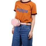 Women Belt Bag Black Waist Belt Bag Fanny Pack Red With Chevron Pattern Dusty Pink