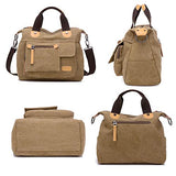 Gashen Canvas Handbag Casual Messenger Bag Shoulder Bag Travel Organizer Bag Multi-pocket Purse for