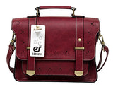 EOSUSI Women's Faux Leather Briefcases Messenger Bag Ladies Handbags, Red