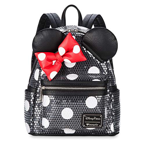 Loungefly Disney Minnie Sequin Mini Backpack Black-Red