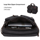 S-Zone 3-Way Vintage Laptop Backpack Messenger Shoulder Bag Hybrid Briefcase Bookbag Rucksack