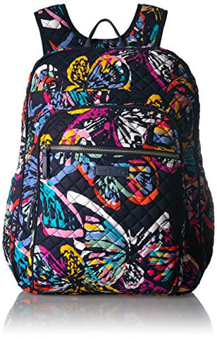 Vera Bradley Iconic Xl Campus Backpack, Signature Cotton, Butterfly Flutter