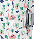 GIOVANIOR Cartoon Pink Flamingos Leaves Luggage Cover Suitcase Protector Carry On Covers