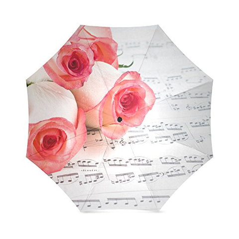 Travel Umbrella Rose Windproof, Anti-UV waterproof Lightweight Portable Outdoor use