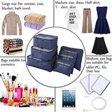 M-jump 6 Set Travel Luggage Organizer Packing Cubes, Laundry Bags & Digital Pouch, Luggage Compression Pouches(Navy Blue)