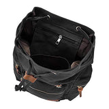 Globe House Products GHP 17.3"x14"x5" Canvas Vintage Wear-Resistant Multi-Purpose Backpack with Top