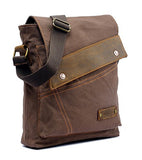 Men's Vintage Canvas Shoulder Bag School Backpack Casual Messenger Daypack Crossbody Rucksack -