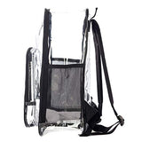 Heavy Duty Clear Backpack See Through PVC Stadium Security Transparent Workbag | Black
