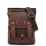 Augur Vintage Shoulder Bag Multi-Pockets Crossbody Messenger Bags Sling Shoulder Bag (Coffee)
