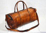 25" Men'S Genuine Leather Vintage Duffle Gym Large Travel Weekend Luggage Bag