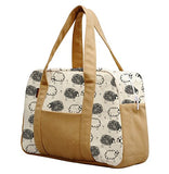 Women'S Black White Sheep Pattern Printed Canvas Duffel Travel Bags Was_19