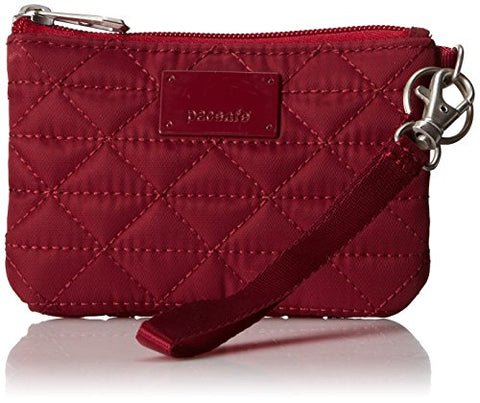 Pacsafe Rfidsafe W50 Anti-Theft Rfid Blocking Coin And Card Wallet, Cranberry