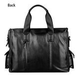 Saierlong New Mens Black Genuine Leather Briefcase Shoulder Laptop Business Bag