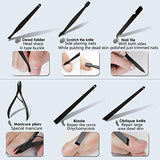 ONME 15Pcs Nail Clippers Set Pedicure Kit Stainless Steel Nail Clipper set, Professional Nail Scissors Grooming Kit Manicure Includes Cuticle Remover Tools With Portable Travel Case (Black)