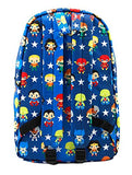 Loungefly Justice League Chibi Nylon Backpack and Pouch Set (Blue)
