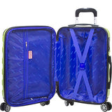 Dejuno Tahoma Lightweight 3-Piece Hardside Spinner Luggage Set, Navy, One Size