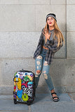 Tokyoto Luggage Carry-On Trolley Cabin Suitcase Travel Bag - Monsters&Zombies (Trolley + Charger)