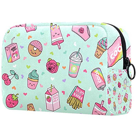 LORVIES Cupcake Makeup Bag Toiletry Bag for Women Skincare Cosmetic Handy Pouch Zipper Handbag